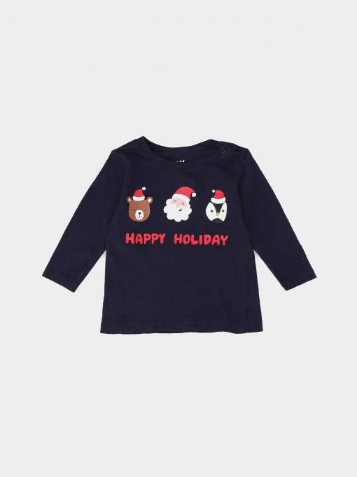 Лонгслив H&M модель 0743907_т.синій комб. Фото