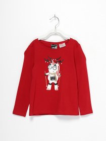 Лонгслів H&M модель 07443550_червоний комб. Фото