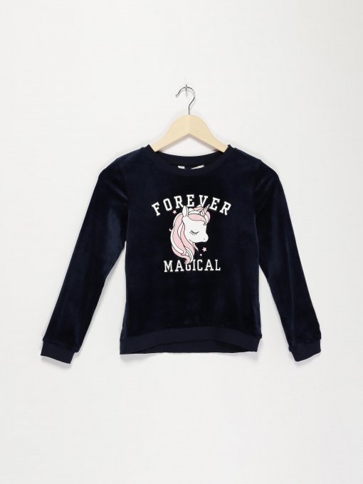 Світшот H&M модель 0749098_т.синій комб. Фото