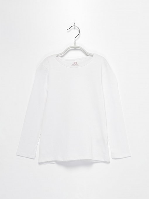 Лонгслів H&M модель 0753094_білий Фото