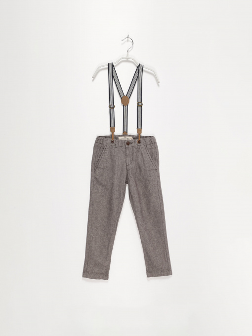 Брюки повседневные H&M модель 0755581_сірий комб. Фото