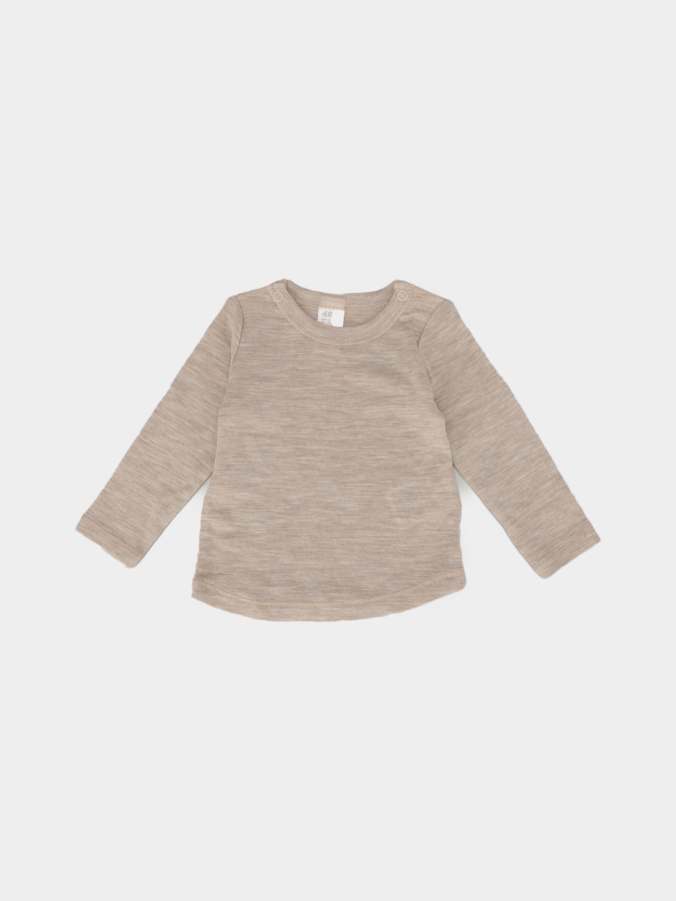 Лонгслив H&M модель 0755703_бежевий Фото