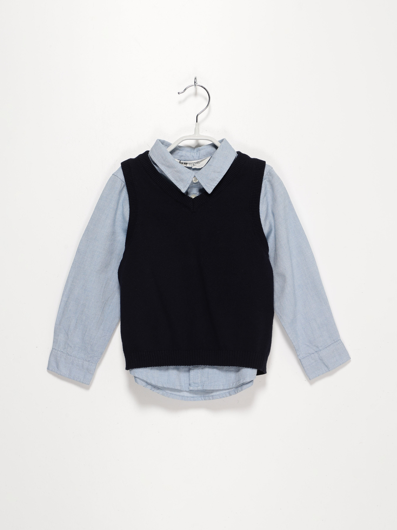 Діловий костюм H&M модель 07557120_синій з т.синім Фото