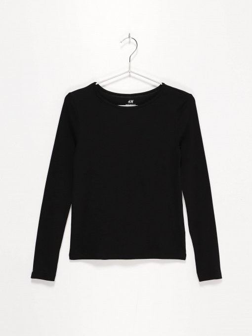 Лонгслив H&M модель 0760143_чорний Фото