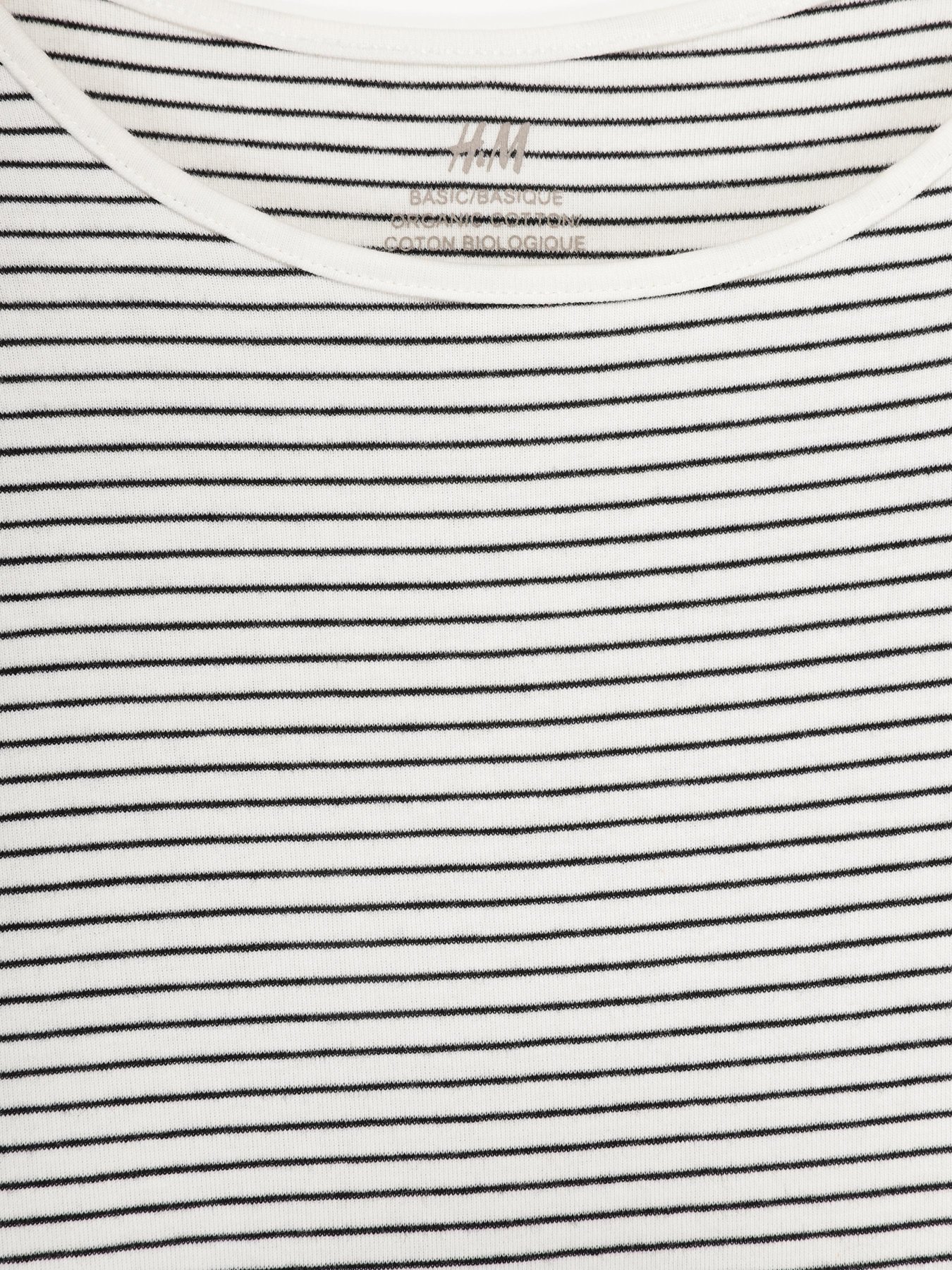 Лонгслив H&M модель 07601431_білий з чорним Фото