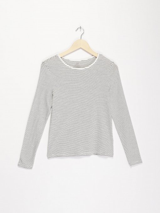 Лонгслив H&M модель 07601431_білий з чорним Фото