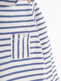 Лонгслив H&M модель 0767181_білий з синім Фото