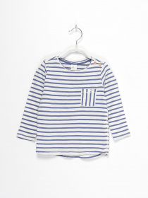 Лонгслив H&M модель 0767181_білий з синім Фото