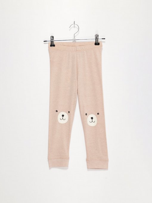 Брюки повседневные H&M модель 0768521_бежевий комб. Фото