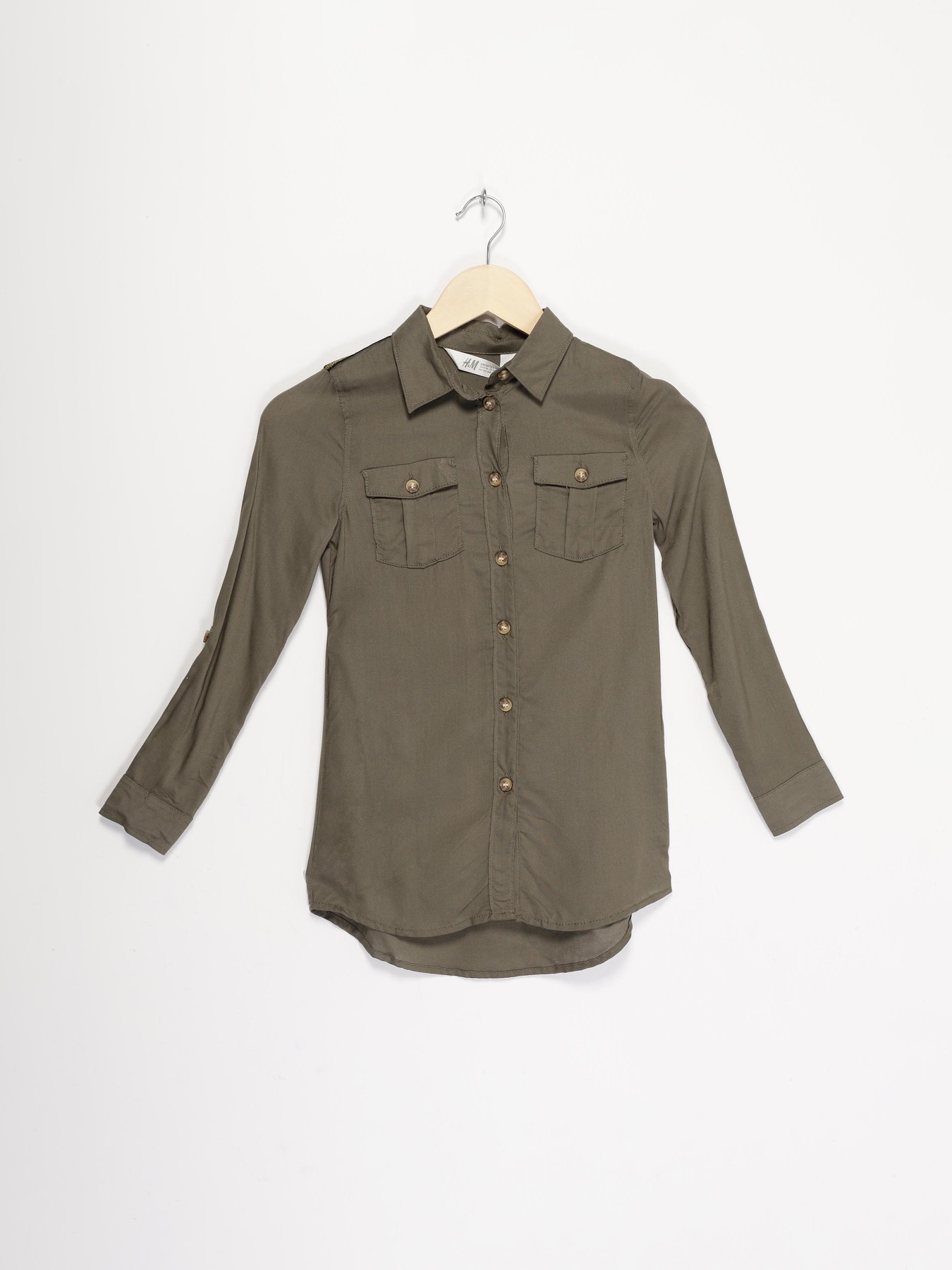 Рубашка H&M модель 0774833_хакі Фото