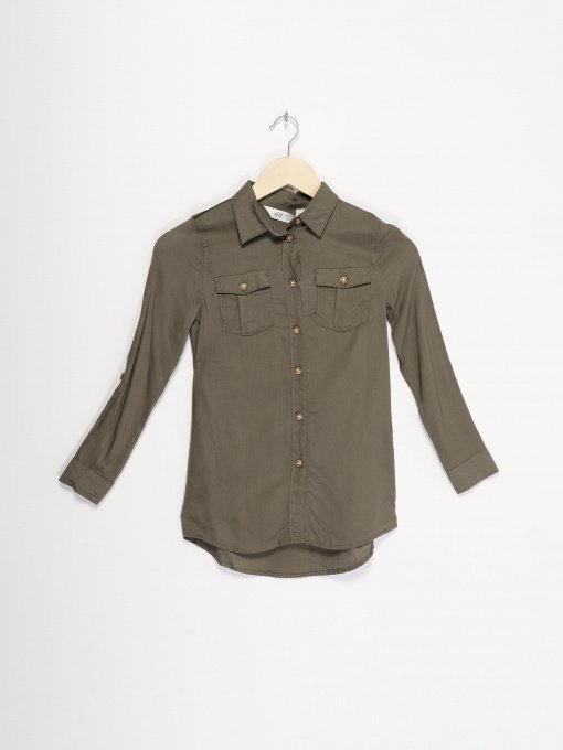 Рубашка повседневная H&M модель 0774833_хакі Фото