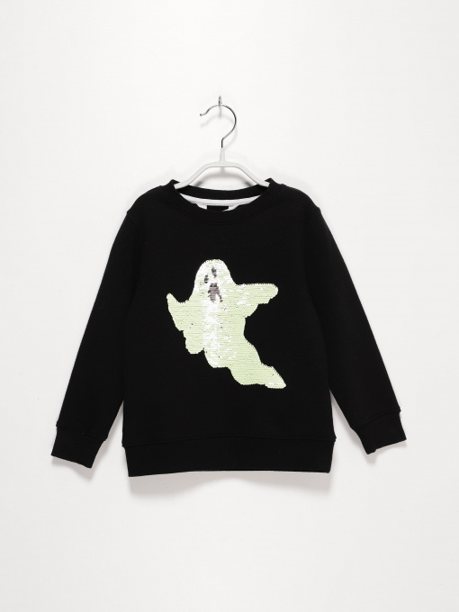 Свитшот H&M модель 0777694_чорний комб. Фото