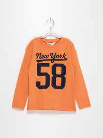 Лонгслів H&M модель 0791496_помаранчевий з т.синім Фото