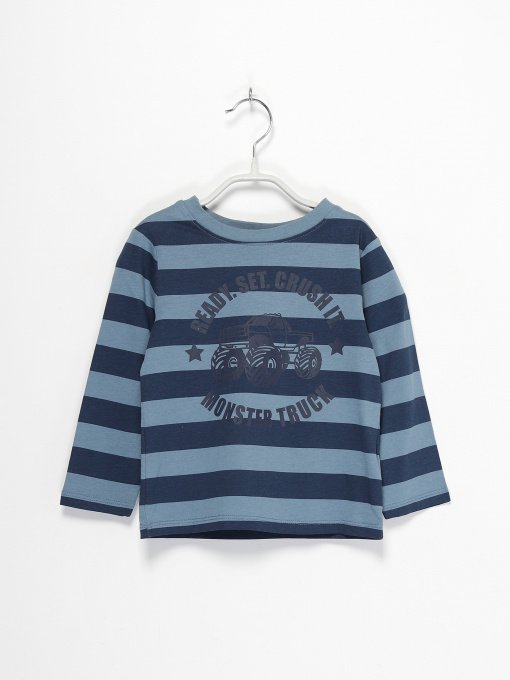 Лонгслів H&M модель 0802077_т.синій комб. Фото