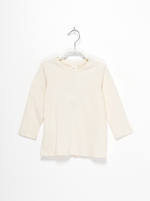 Лонгслів H&M модель 0802286_молочний Фото