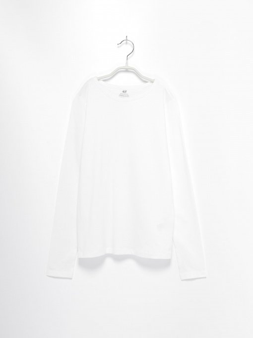 Лонгслів H&M модель 0802482_білий Фото