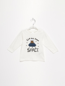 Лонгслив H&M модель 0808796_білий комб. Фото