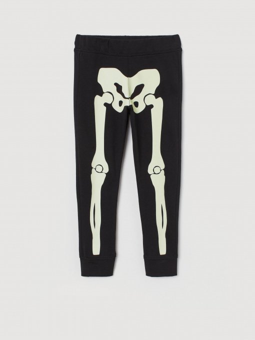 Брюки повседневные H&M модель 0768241_чорний з білим Фото