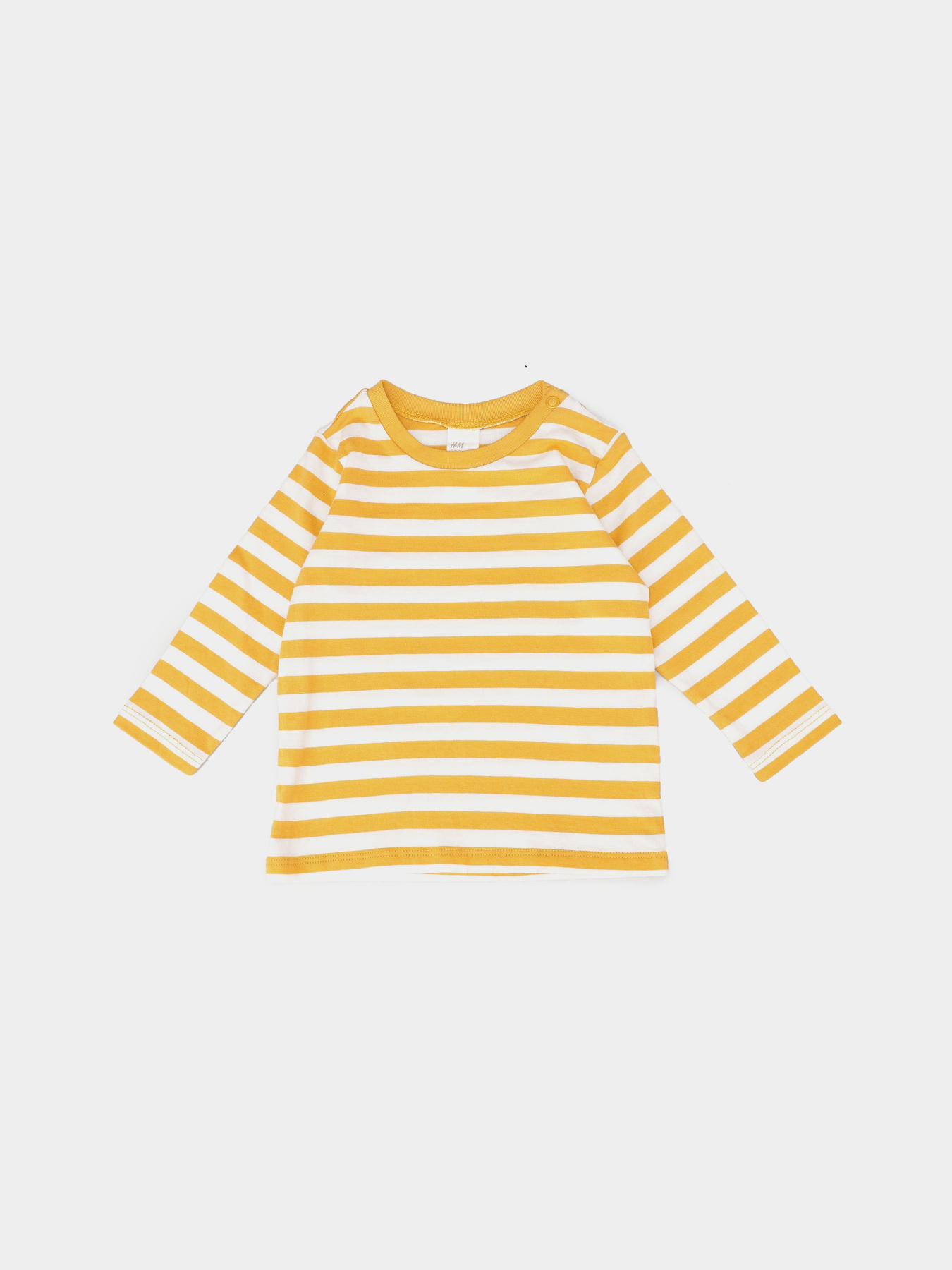 Лонгслив H&M модель 0818086_жовтий з білим Фото