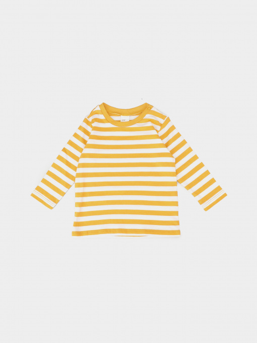 Лонгслів H&M модель 0818086_жовтий з білим Фото