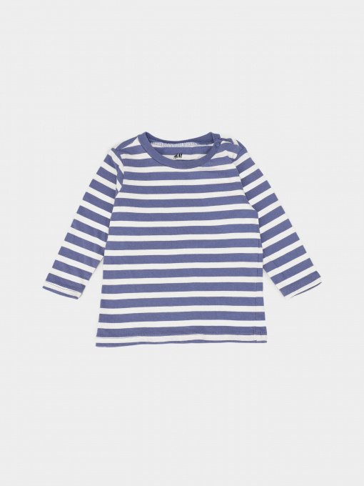 Лонгслив H&M модель 0818086_синій з білим Фото