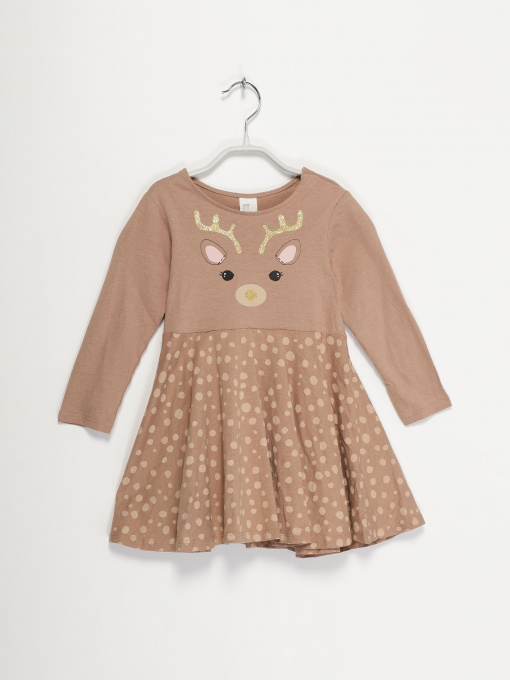 Сукня міні H&M модель 0865791_коричневий комб. Фото