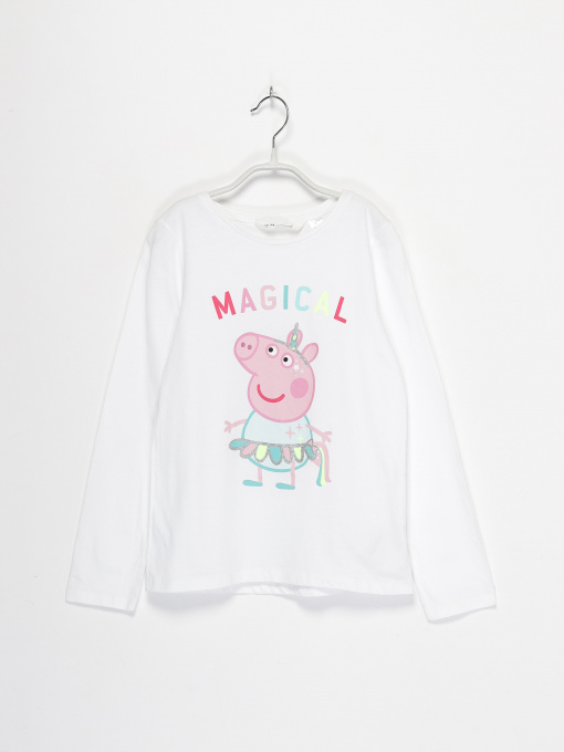 Лонгслив H&M модель 0866365_білий комб. Фото