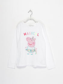 Лонгслів H&M модель 0866365_білий комб. Фото