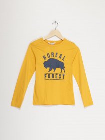 Лонгслів H&M модель 0874837_жовтий комб. Фото