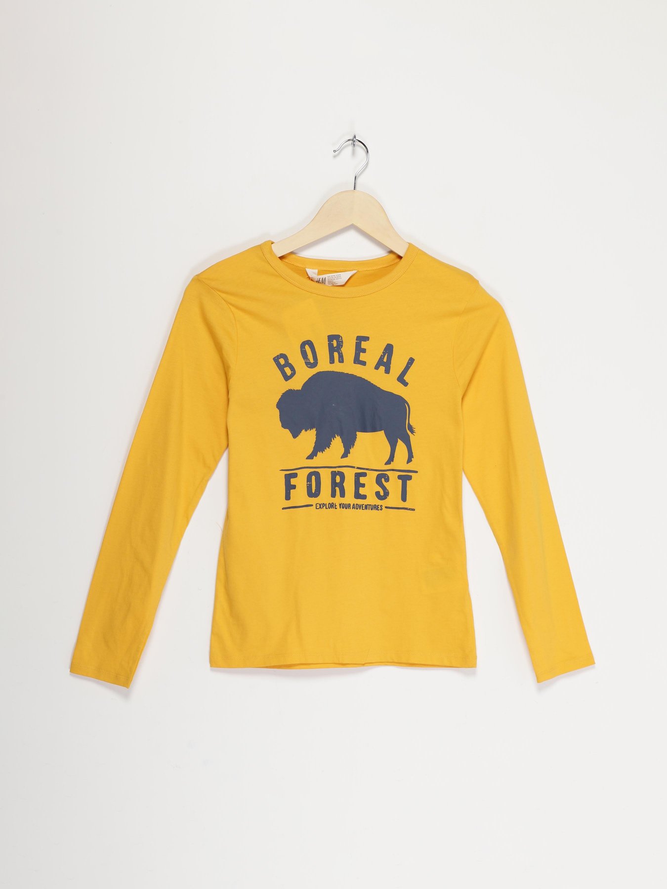 Лонгслив H&M модель 0874837_жовтий комб. Фото