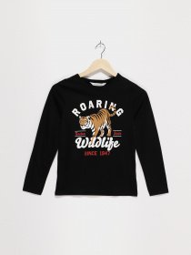 Лонгслив H&M модель 0874837_чорний комб. Фото