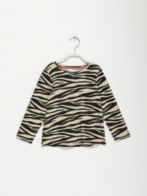 Лонгслів H&M модель 0875898_бежевий з чорним Фото