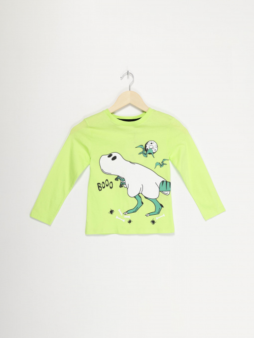 Лонгслив H&M модель 0882894_салатовий комб. Фото