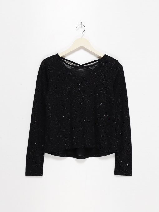 Лонгслів H&M модель 08878091_чорний Фото