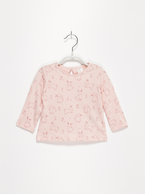 Лонгслив H&M модель 0888567_с.рожевий комб. Фото