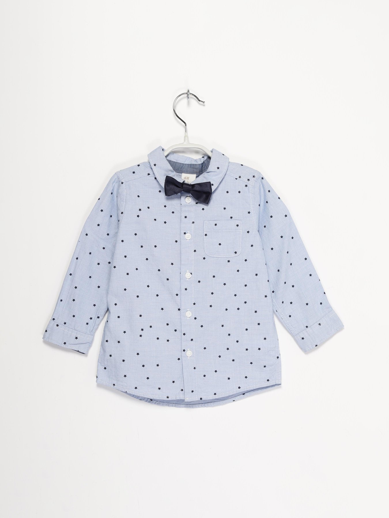 Рубашка H&M модель 0890700_синій комб. Фото