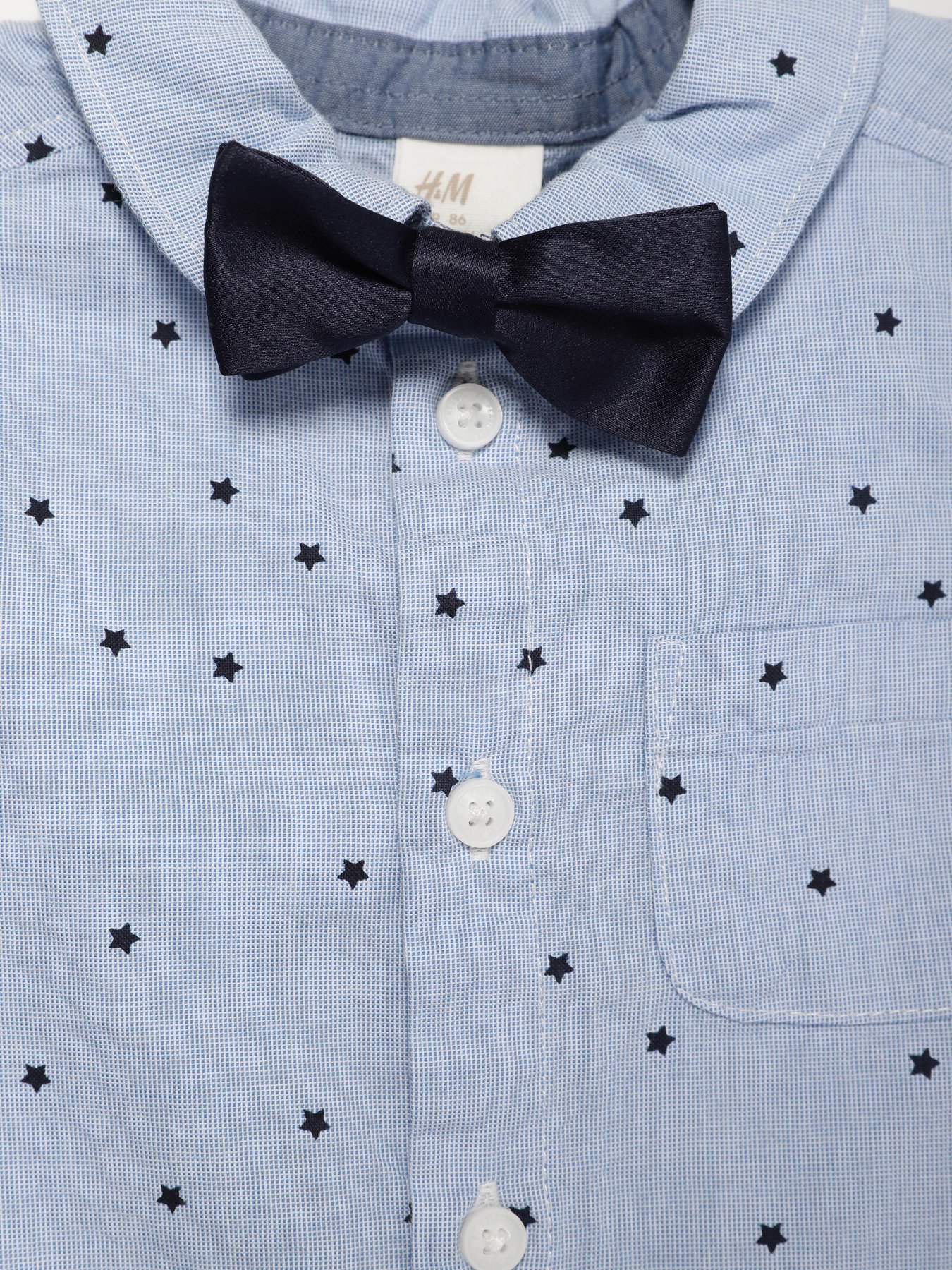 Рубашка повседневная H&M модель 0890700_синій комб. Фото