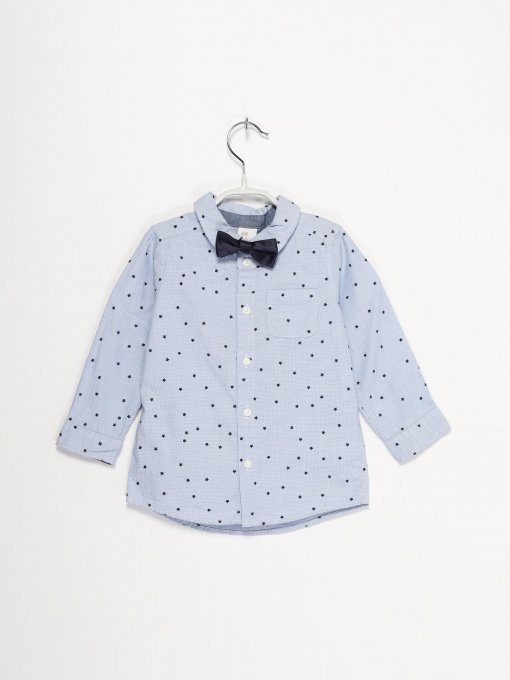 Рубашка повседневная H&M модель 0890700_синій комб. Фото