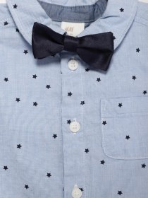 Рубашка повседневная H&M модель 0890700_синій комб. Фото