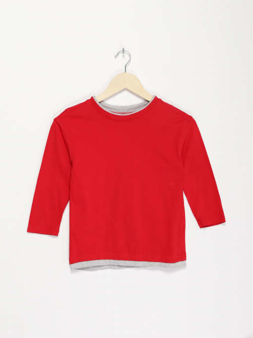 Лонгслів H&M модель 0916993_червоний з сірим Фото