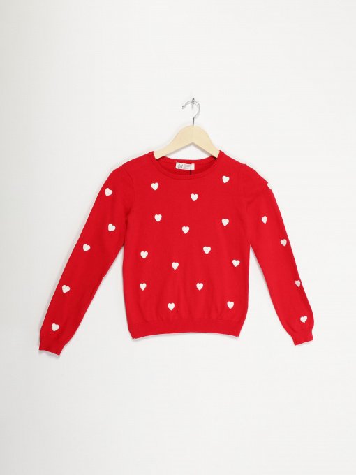 Джемпер H&M модель 0926092_червоний з білим Фото