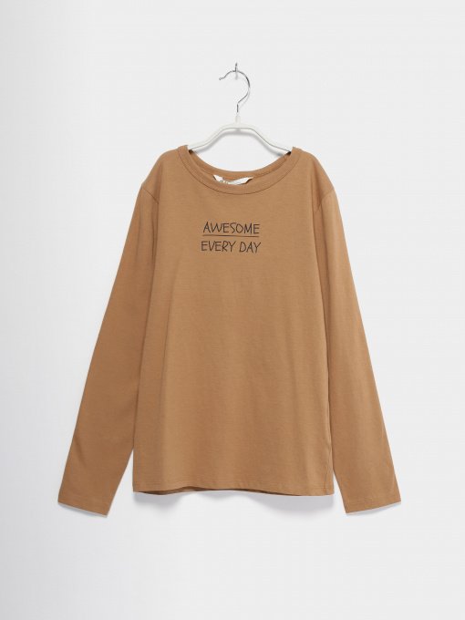 Лонгслів H&M модель 0933397_коричневий Фото