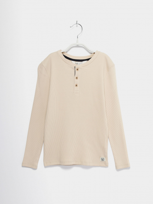 Лонгслів H&M модель 0937356_бежевий Фото