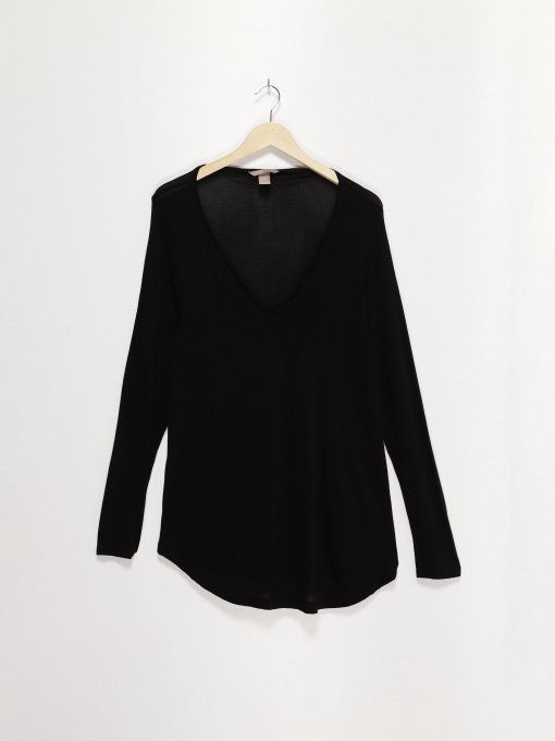 Лонгслів H&M модель 0407040_чорний Фото