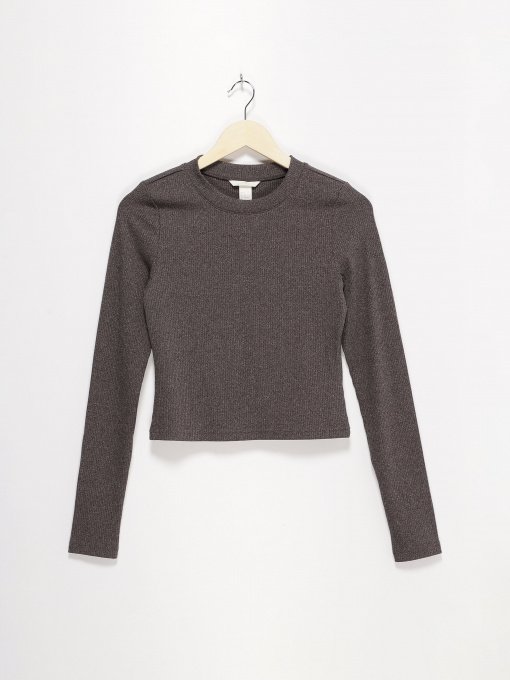 Лонгслів H&M модель 0412131_сірий Фото