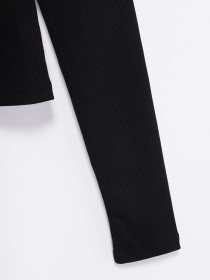 Лонгслив H&M модель 0412131_чорний Фото