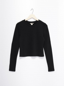 Лонгслів H&M модель 0412131_чорний Фото