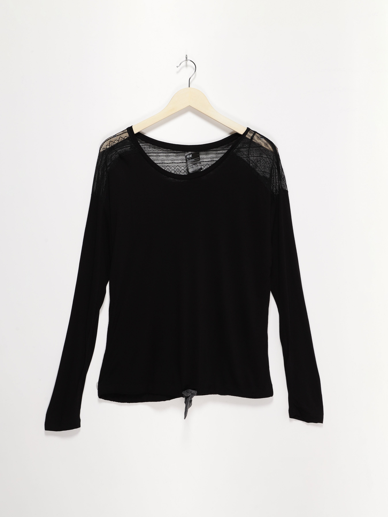 Лонгслив H&M модель 0413101_чорний Фото