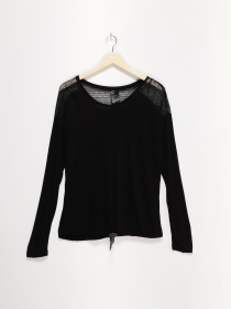 Лонгслив H&M модель 0413101_чорний Фото