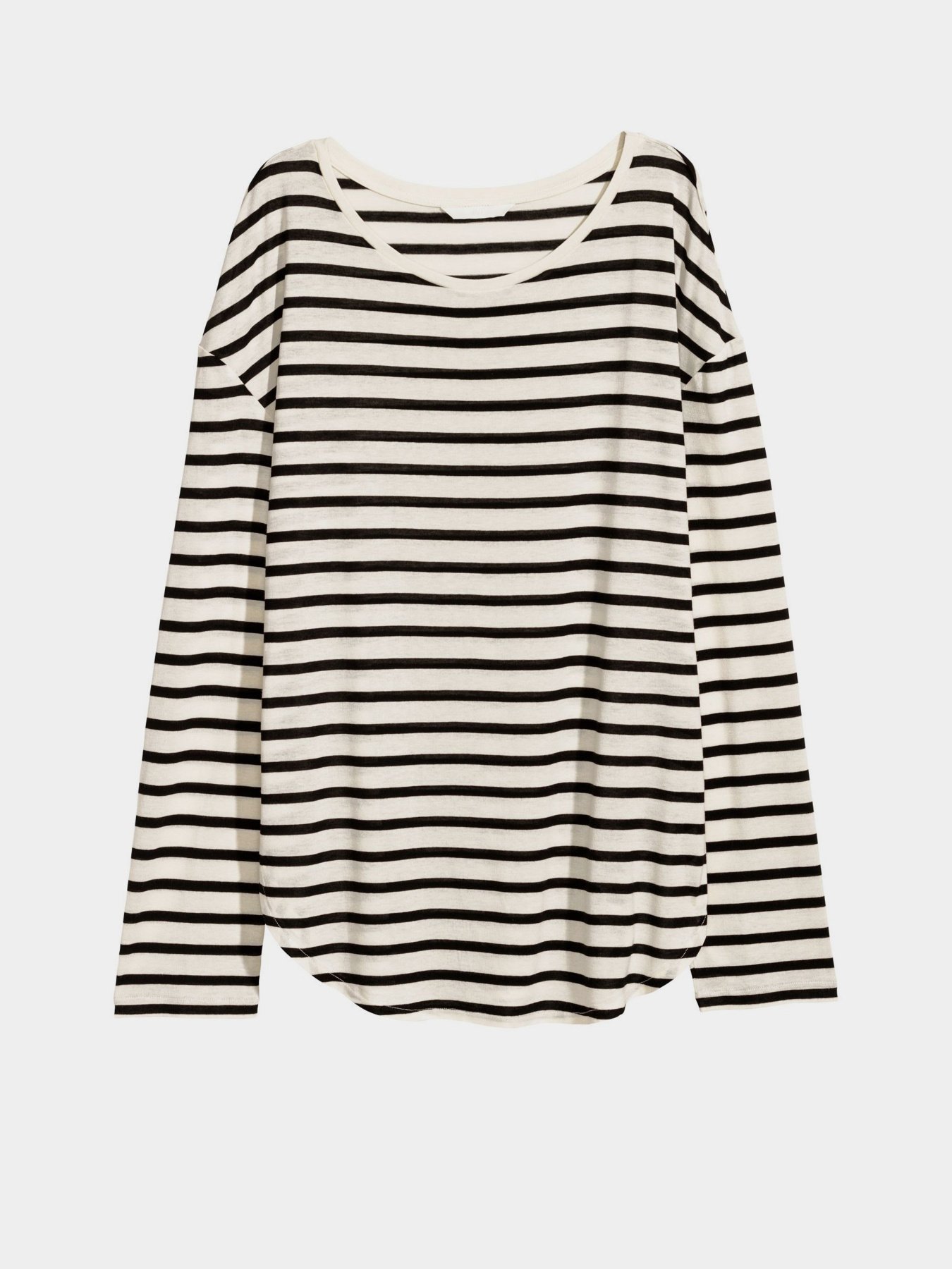 Лонгслів H&M модель 0599963_білий з чорним Фото